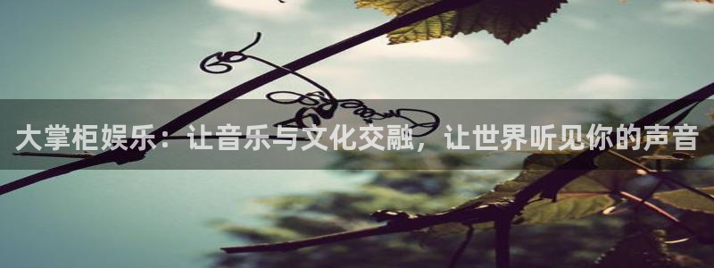 南宫NG平台注册账号：大掌柜娱乐：让音乐与文化交融，让世界听见你的声音